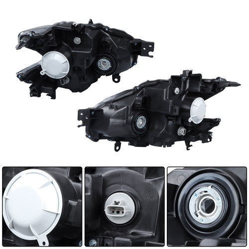 DURAFORCE For Nissan Maxima 2009-2014 LH+RH Headlight Headlamps Clear w/Sport Pkg HID Type