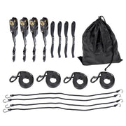DURAFORCE 4 Pack Steel Ratchet Strap Black Fracture Strength 2200lbs 1in*15ft S Hooks