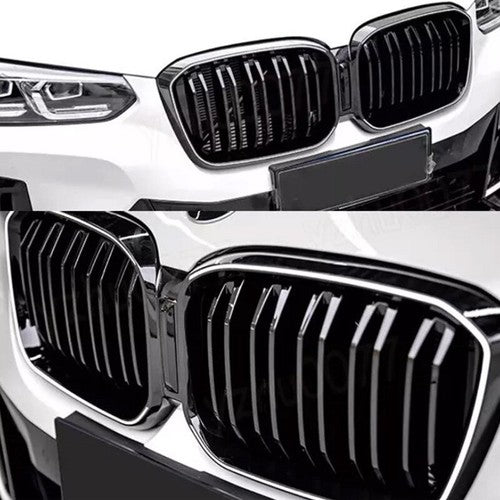 For BMW 2022-2024 X3 X4 G01 G02 Front Bumper Kidney DRL Grill Grille With LED