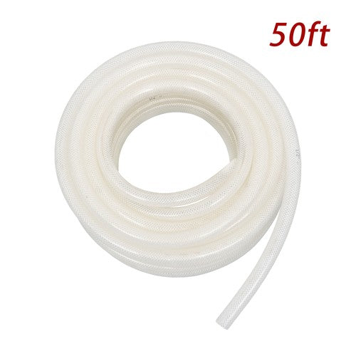 DURAFORCE High Pressure Water Hose 50FT Braided Clear PVC Vinyl Tubing 1/2" ID 3/4" OD