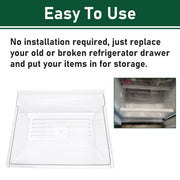 DURAFORCE Clear Crisper Pan Bottom Drawer For Whirlpool Refrigerator WP2188664 2188664