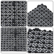 DURAFORCE 50 Pack Interlocking Deck Tiles PP Drainage Tiles Floor Tiles 12 x 12 inch Black