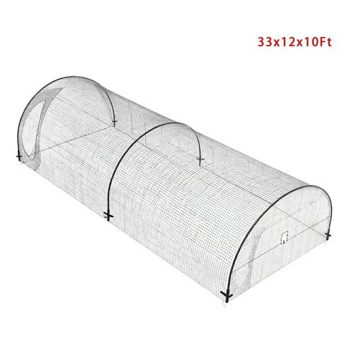 DURAFORCE 33x12x10 FT Softball Baseball Batting Cage Net With Shock-absorbing Rope & Rod