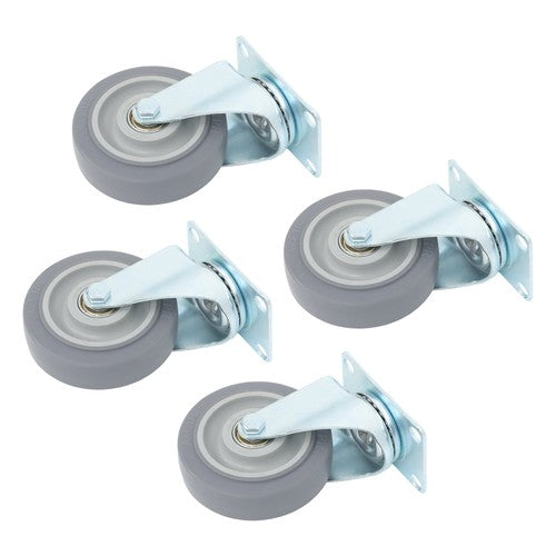 DURAFORCE 4 Pack Grey With Diagonal Bar 1200 Lbs 4 Inch Swivel Caster Wheels Heavy Duty
