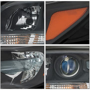DURAFORCE Projector Headlights Halogen Black Housing For Chevy Malibu 2013-2016 Left&Right