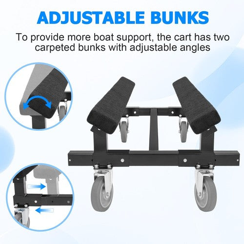 23x17 1400lbs Capacity Watercraft Dolly Boat Jet Ski Stand Storage Cart