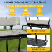 DURAFORCE Rear Flip Seat For Pre-1994 EZGO Marathon Golf Cart Folding Seat Off-White