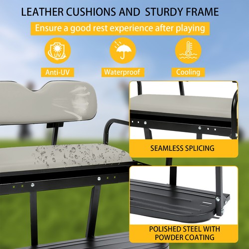 DURAFORCE Rear Flip Seat For Pre-1994 EZGO Marathon Golf Cart Folding Seat Off-White