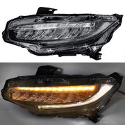 DURAFORCE LED Headlight Headlamp Clear Housing For Honda Civic 2016-2019 Driver/Left Side
