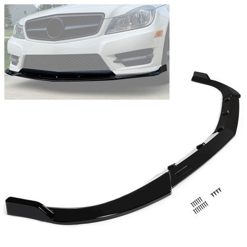 DURAFORCE Gloss Black Front Bumper Lip Splitter For Mercedes Benz W204 Sport C Class 08 14