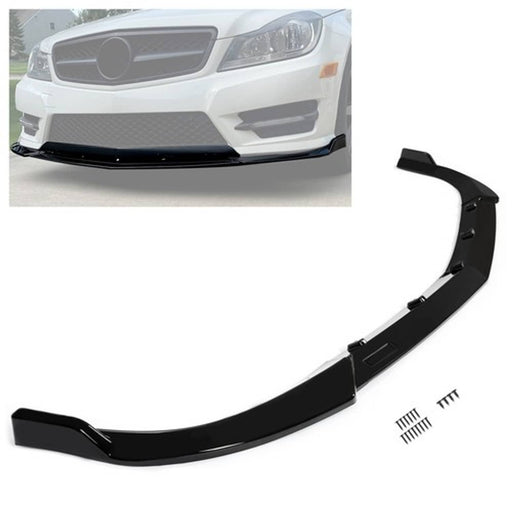 DURAFORCE Gloss Black Front Bumper Lip Splitter For Mercedes Benz W204 Sport C Class 08 14