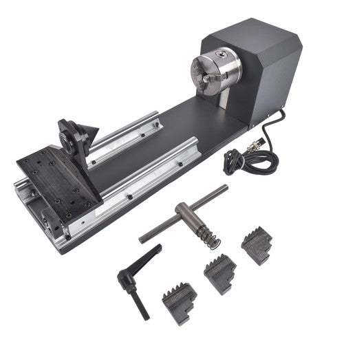 DURAFORCE Rotary Axis with 3-Jaw Chuck for 50W 60W 80W 100W 130W CO2 Engraver 4.2A 1.68V