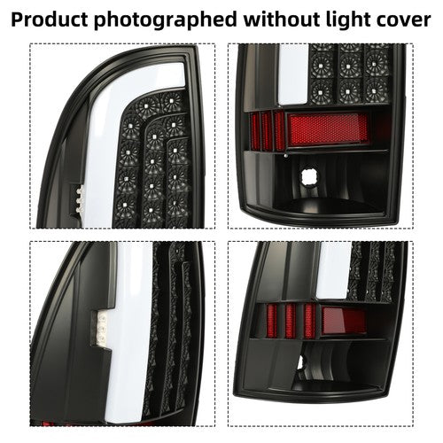 DURAFORCE For Black Smoked 2005-2015 Toyota Tacoma LED Tube Tail Lights Brake Lamps 05-15