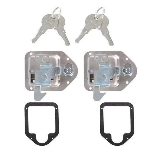 DURAFORCE 4-3/8" x 3-1/4" 2 Stainless Door Lock For RV Trailer Toolbox Handle Latch Key