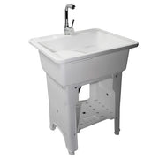 DURAFORCE 65 Freestanding Sink Commercial Laundry & Utility Room Sinks with Faucet White