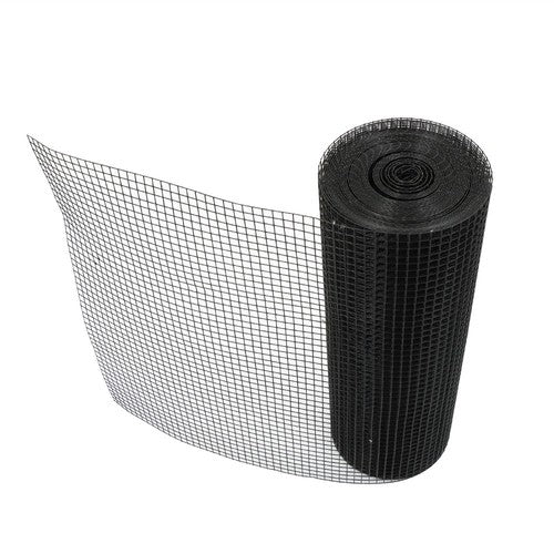 DURAFORCE Hardware Cloth 19 Gauge Black PVC Coated Wire Fencing Garden Fence Roll 1/2inch