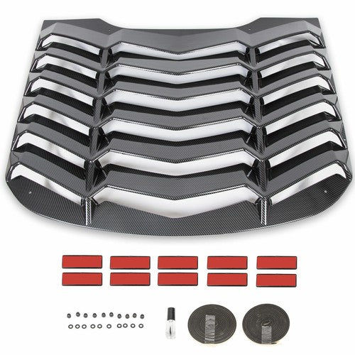 Rear Window Louver Cover Sun Shade Carbon Fiber for Ford Mustang 2015-2023