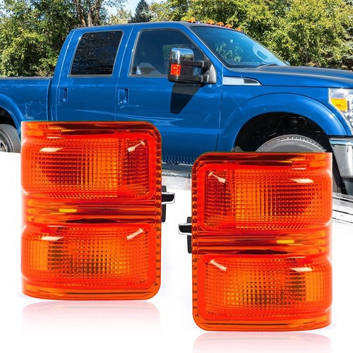 DURAFORCE Pair Amber Side Mirror Marker Signal Lights For Ford F250-550 F350 F450 2008-16