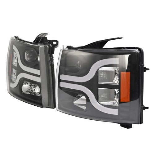 Projector Headlights Lamp LED for 2007-2013 Chevy Silverado 1500 2500 3500 HD