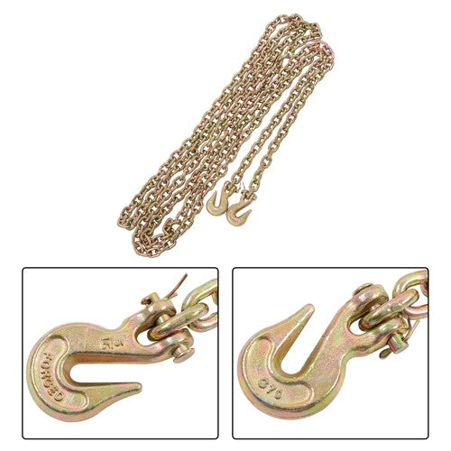 DURAFORCE 2PC 5/16" x 20' G70 Chains Tow Chain Binder Tie Down Flatbed Truck Trailer Chain