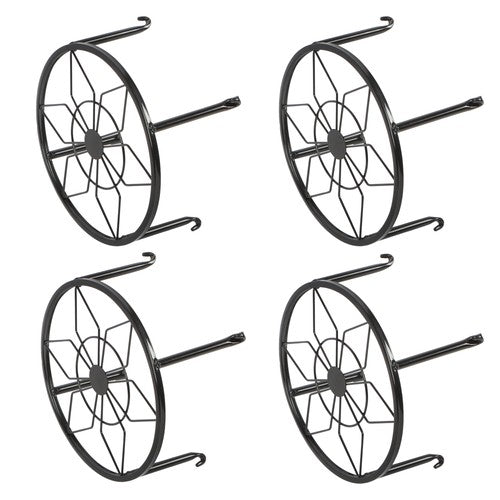DURAFORCE 4 Pack 9inch Black Metal Plant Stands Heavy Duty Plants Holder Flower Pot Stand