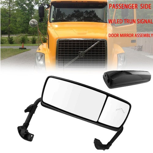 DURAFORCE Volvo VNL VN Door Mirror Power Heated Black w/Turn Signal Passenger Side RH