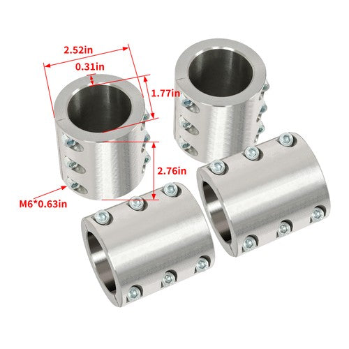 4 Steel Tube Clamps Weldable Bolt On 1.75 Inch 1 3/4 Inch Roll Cage Mounts