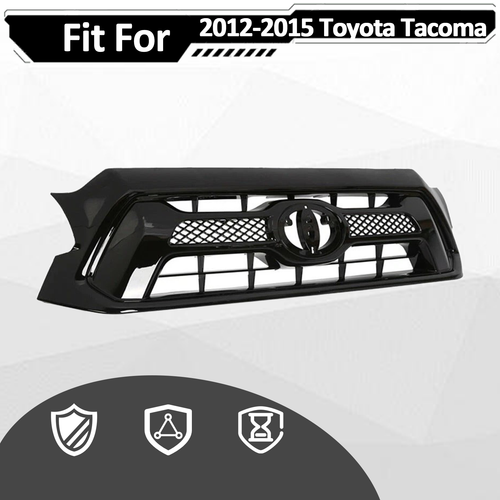 DURAFORCE Front Bumper Gloss Black Grille Grill for Toyota Tacoma 2012 2013 2014 2015
