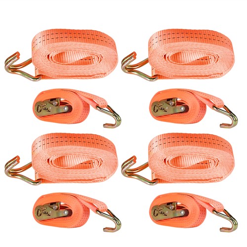DURAFORCE 4000 lbs Ratchet Straps With J Hook 1.5in x 20 ft Heavy Duty Tie Downs 4 Pack