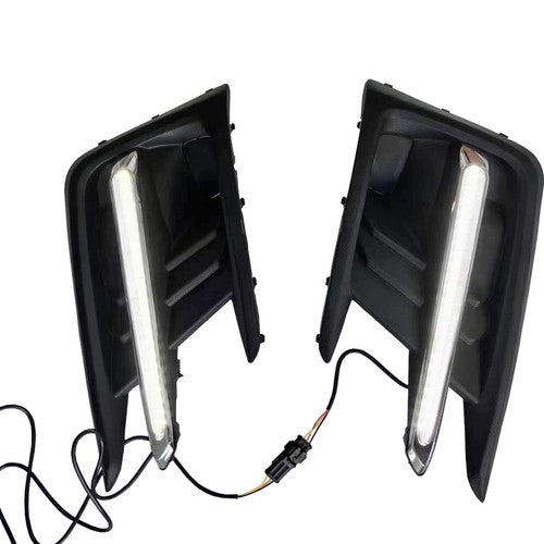 DURAFORCE Fog Light Covers W/LED White DRL Yellow Turn Signal for 19-22 Subaru Ascent