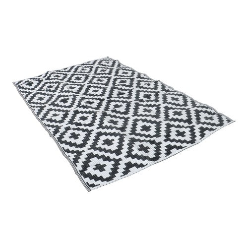 DURAFORCE Black & White 4x6FT Waterproof Outdoor Rug Outdoor Carpet For Patio Backyard