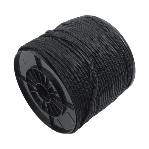 DURAFORCE Black Nylon Solid Braid Rope High UV & Abrasion Resistance 1/4 Inch × 500ft