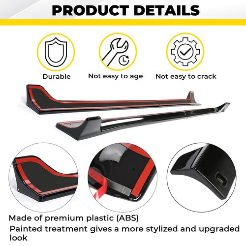 Side Skirts Extension Rocker Panels Black for Tesla Model 3 2017 2023