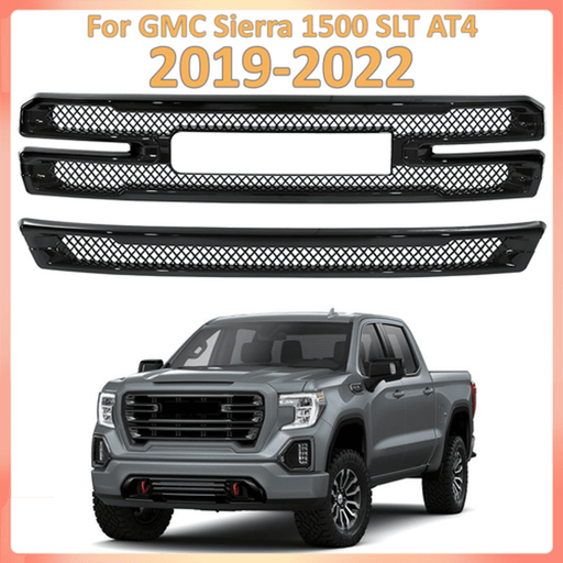 DURAFORCE Grille Covers Grill Overlay Gloss Black for 2019-2022 for GMC Sierra 1500 SLT AT4