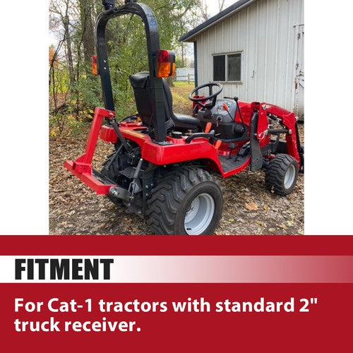 3 Point 2 Inch Receiver Trailer Tow Hitch Category 1 Tractor Drawbar Attachment