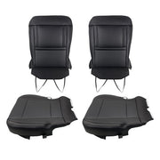 DURAFORCE Black For Ford F150 2015-2017 Driver&Passenger Bottom And Top Seat Cover Leather