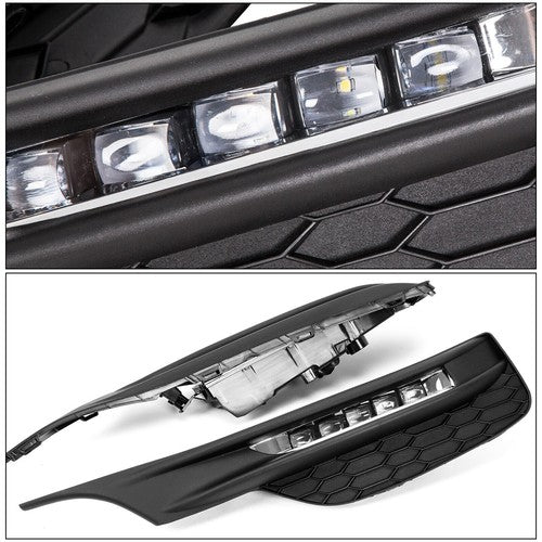 DURAFORCE Front Bumper LED DRL Fog Lights Lamps for 2016-2017 for Honda Accord Sedan