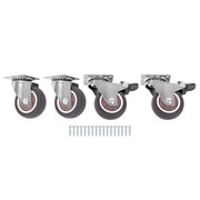 DURAFORCE 4 Piece 2 Inch Caster Wheels 360° Swivel Wheels (2 with Brake & 2 without brake)