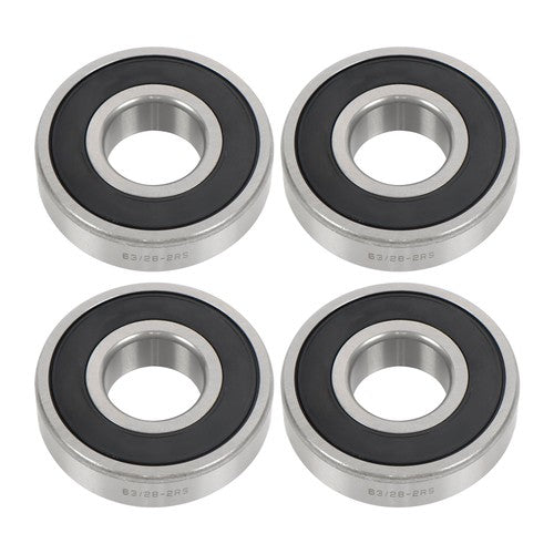 DURAFORCE 4Pcs 63/28-2RS Bearings 28×68×18mm Double Rubber Seals Deep Groove Ball Bearing