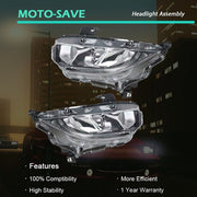 DURAFORCE Headlight Fit For Honda Civic 2016-2020 Headlamps Driver + Passenger Side Pair