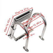 DURAFORCE New Stainless Steel Telescoping Boat Ladder 4 Step Foldable Hand armrest
