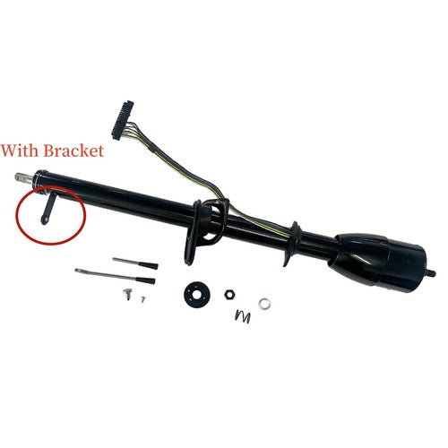 DURAFORCE Set of 35'' Black Tilt Steering Column Manual Floor Shift Without Key & Adapter