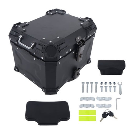 DURAFORCE 45L Motorcycle Top Box with Safety Lock Waterproof Trunk Luggage Storage Case