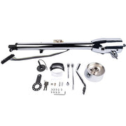 DURAFORCE 30" Chrome Tilt Auto Steering Column w/ 9 Hole Wheel Adapter Key Stainless Steel