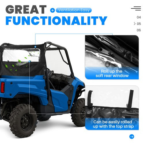 Soft Rear Panel Window Windshield for Honda Pioneer 700 700 4 2014 2025