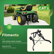 DURAFORCE For John Deere 316 318 322 330 332 420 430 3 Point Rear Hitch Kit CAT 1