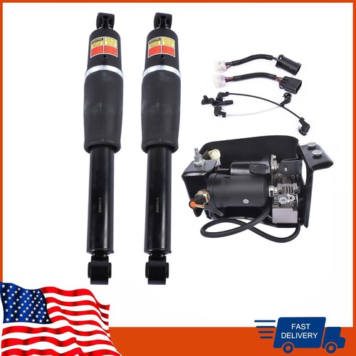 DURAFORCE Pair Air Suspension Shocks+Compressor Pump For Cadillac Escalade 1500 2001-2013