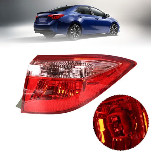 DURAFORCE Tail Light Outer Passenger Chrome For Toyota Corolla 17-19 Sedan Rear Brake Lamp