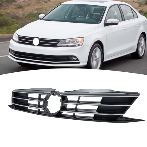 DURAFORCE Front Bumper Chrome Grille Grill for 2015-2018 for VW for Volkswagen Jetta