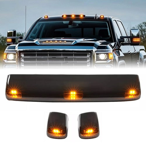 DURAFORCE Amber Cab Roof Marker LED Lights for 2015-2019 Chevy Silverado GMC 2500HD 3500HD
